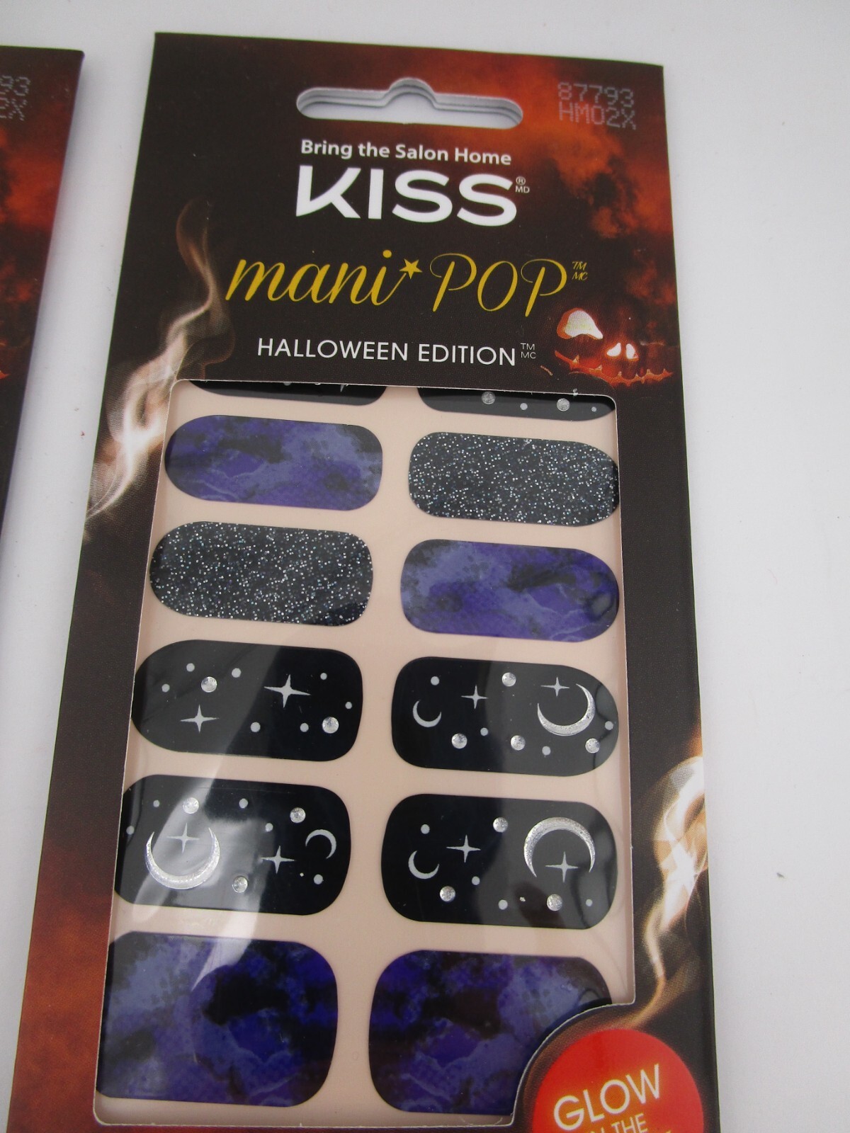 KISS Mani Pop Nail Accents Stickers Halloween 87793 Glow in Dark 16ct Ea, 2 PACK