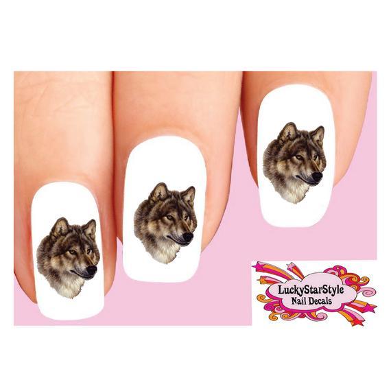 Waterslide Nail Decals Set of 20 – Brown Wolf