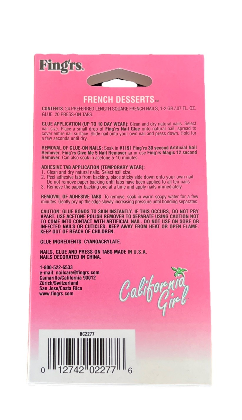 Fing’rs California Girl French Deserts Press on Nails 24 Nails White Chocolate