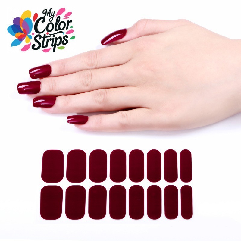 Full Size Solid Color Nail Wraps Stickers Polish Look Art Self Stick Strips USA