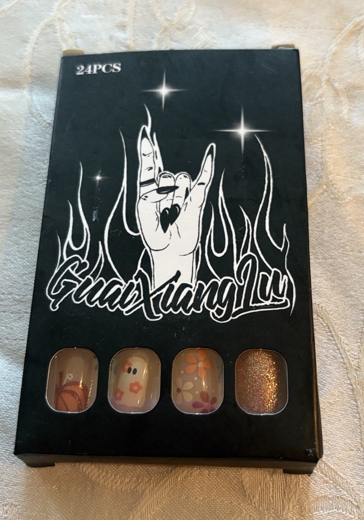 Halloween Press On Nails with Ghosts and Pumpkins NIB