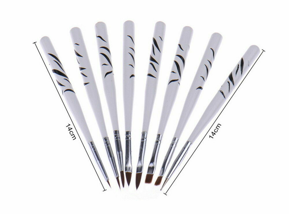 8Pcs/Set UV Gel Nail Art Brush Polish Painting Pen Brush For Manicure