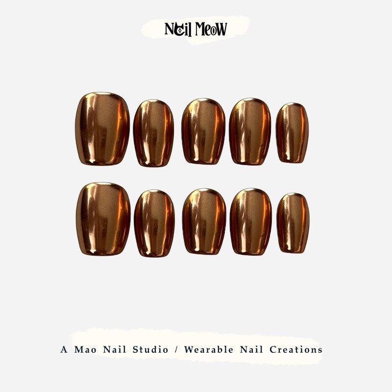 Press on nails – Liquid Amber Gold
