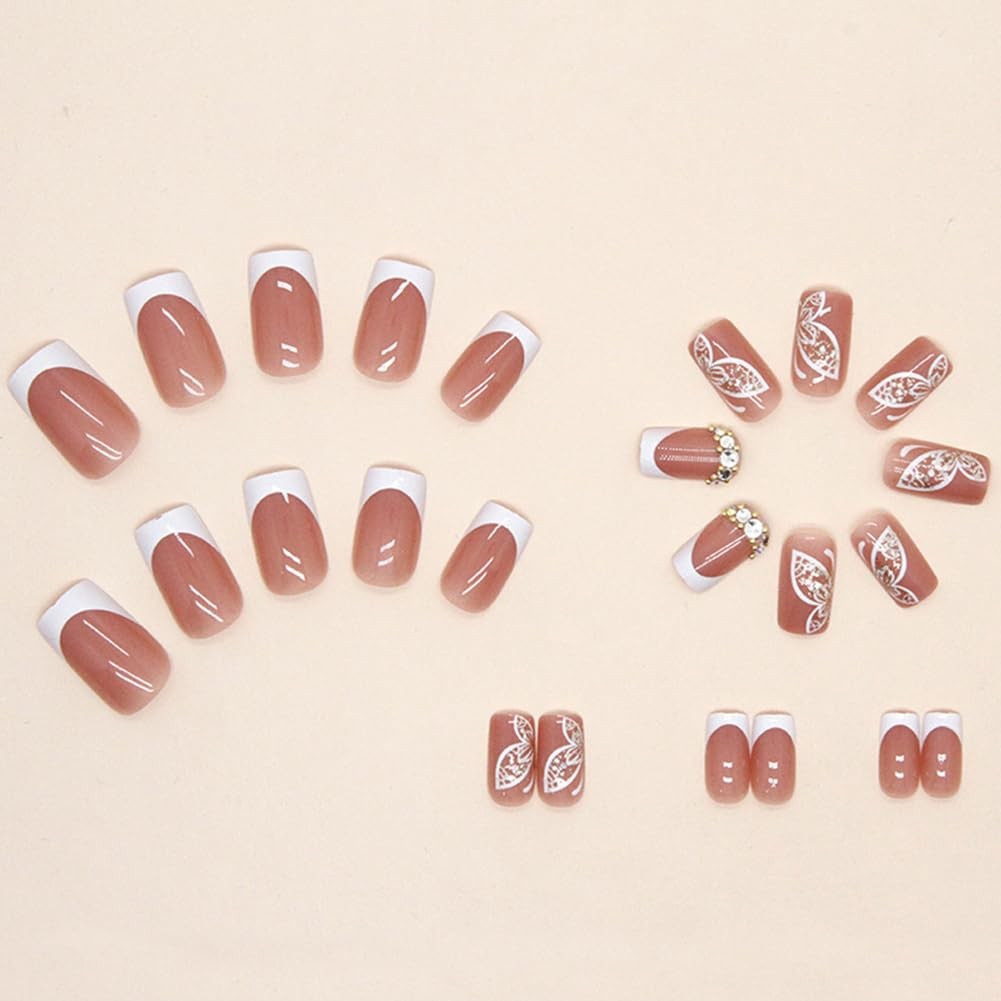 Medium Press On Nails, Acrylic Nails Press on, Medium Length Nail Press Ons F…