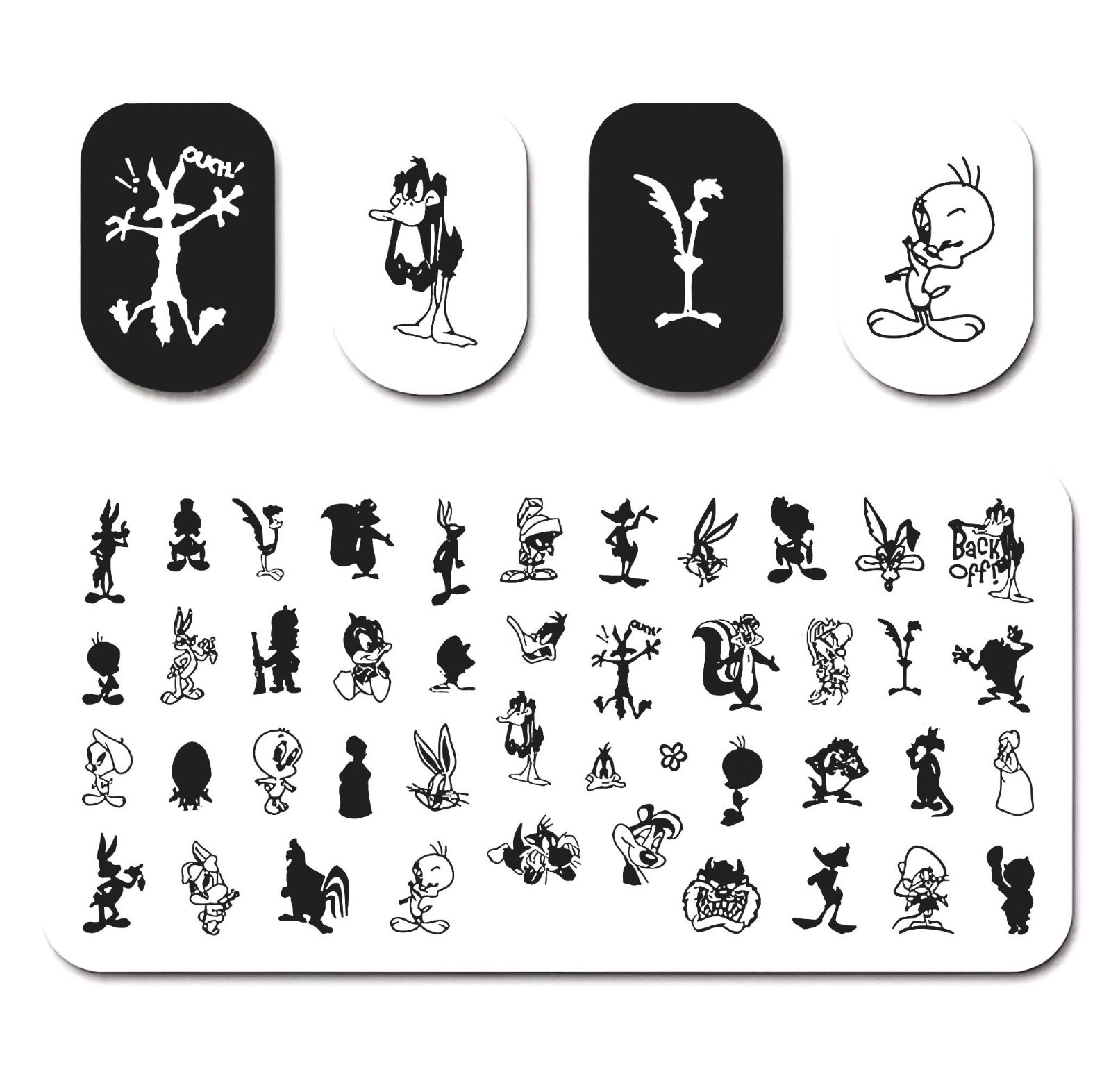 High- Quality Durable Stainless Steel Looney Tunes Cartoon Nail Stamping Plate