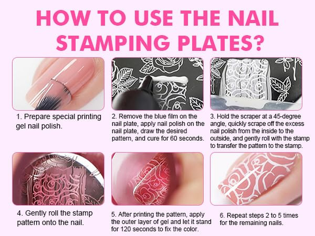 Nail Stamping Plates Set 12Pcs Nail Plates 1Stamper 1Scraper 1Storage Bag Nail P