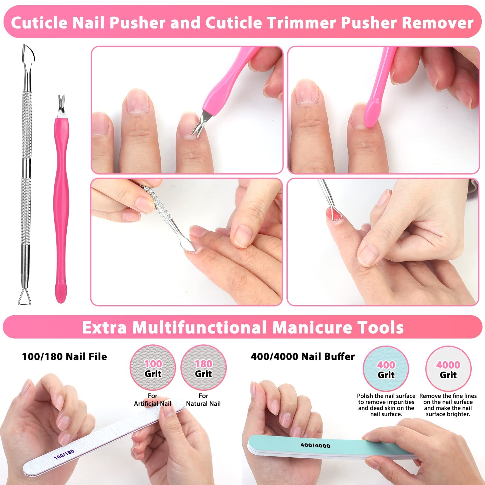 New 600PCS Clear Coffin Nail Tips Set Qinzave Acrylic with Glue Nails Full Cover