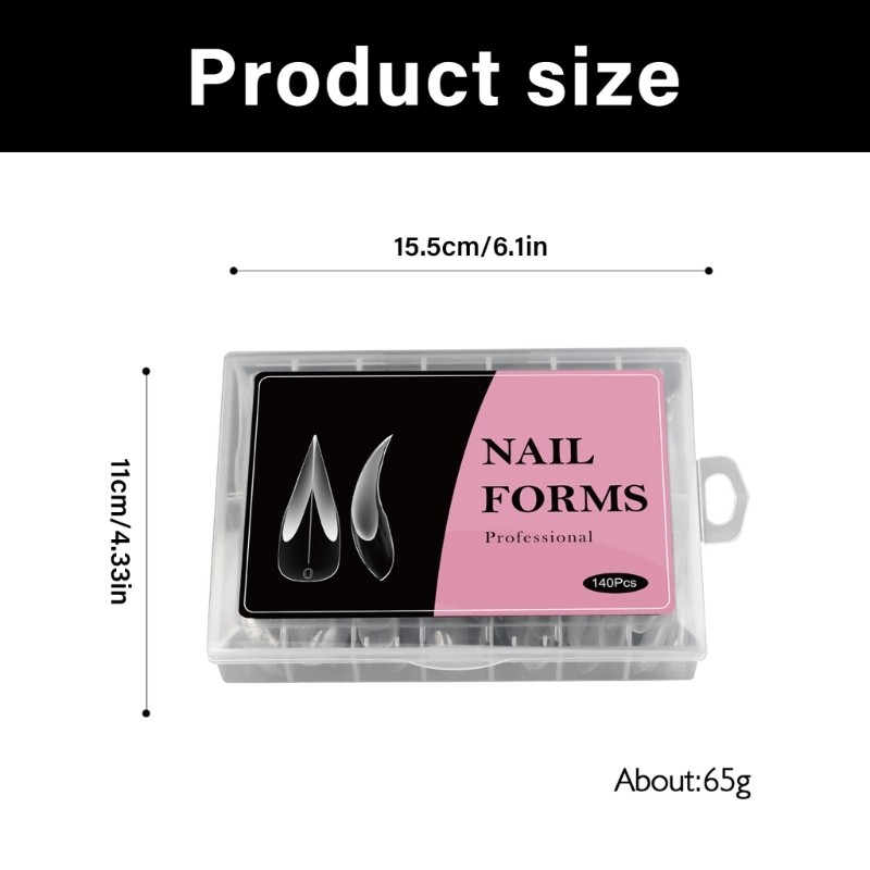 Highly Transparency ABS Nail Molds Full Coverage Design With Measurement Lines