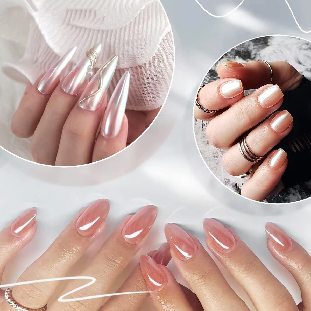 Luxury Aurora Color-Shifting Nail Powder – High-Gloss Sheen, Ultra-Fine Grind