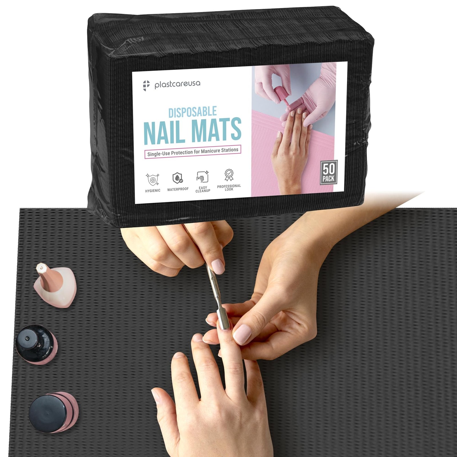 Disposable Nail Mats 50 Pcs – Salon Paper Towel and Table Cover for Nail Tech…
