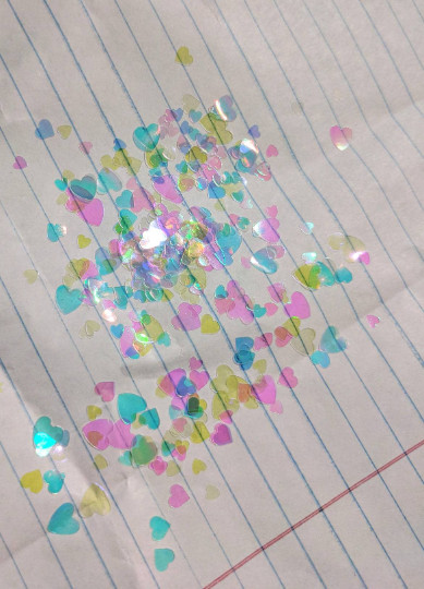 iridescent glitter flakes – HEART – STAR – TWINKLES – confetti – spangles – ab –