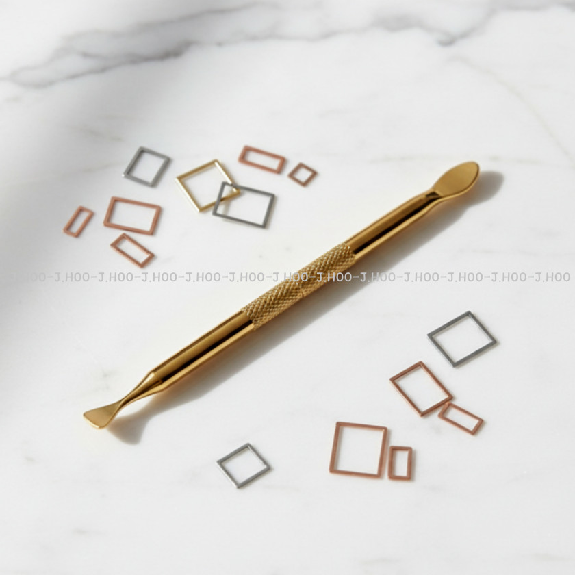 Easy Curve Rectangle Frame Metal Nail Charms Thin Flexible Nail Art 100pcs