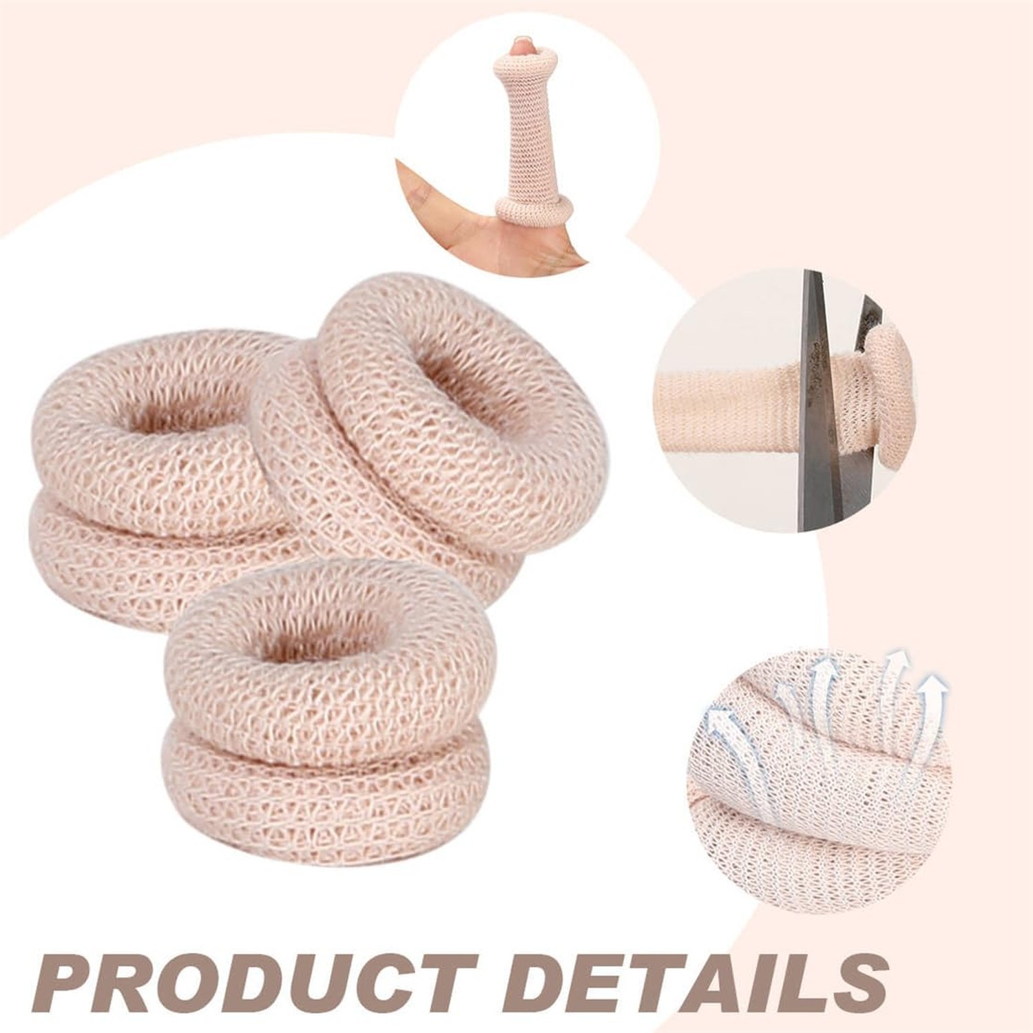 Bobs 30 Pcs Cotton Finger Cots Tubular Thumb Finger Bandage for Cooking Kitchen