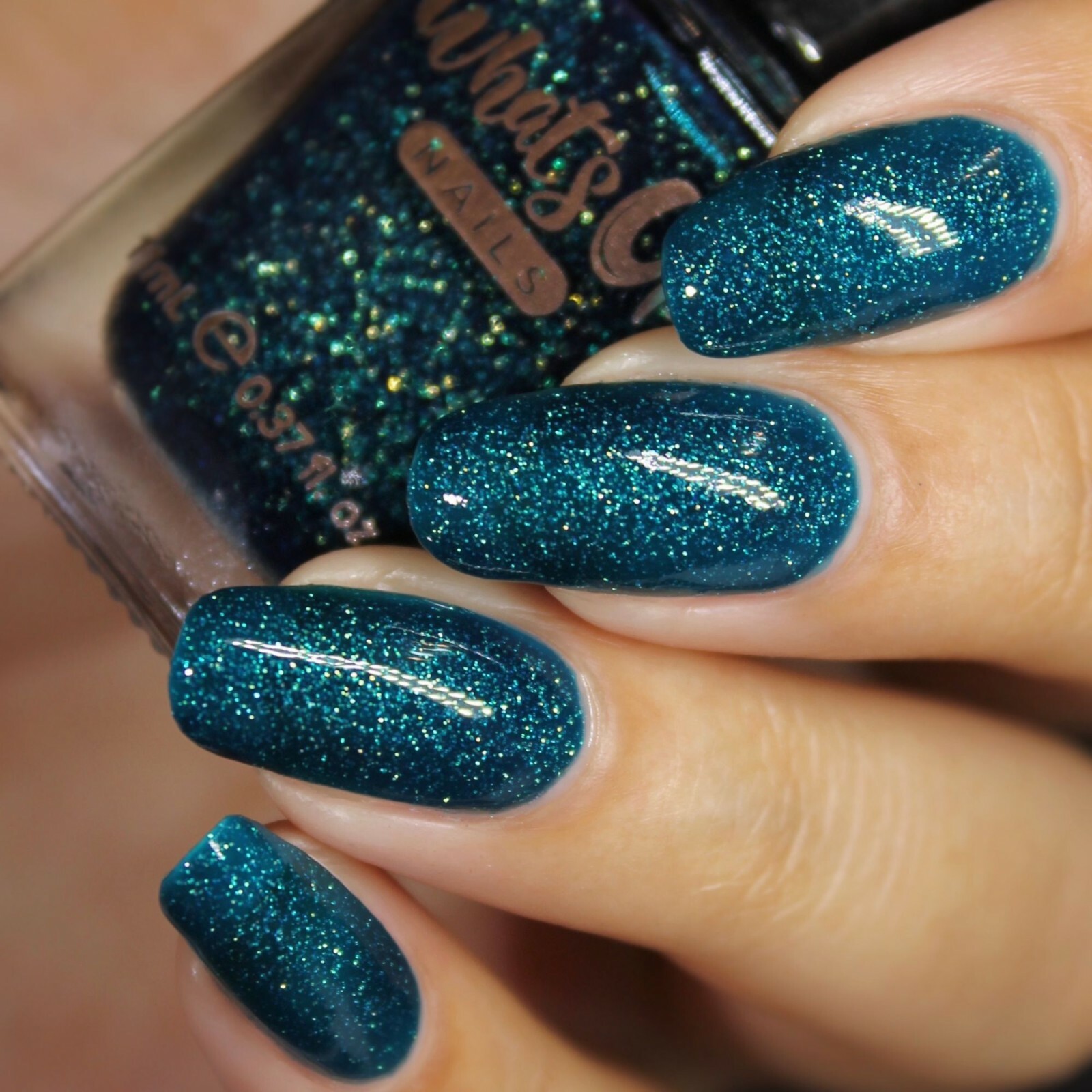 Teal Good Moment Regular Polish (Dark Teal with Glitter), Polish for Nail Art
