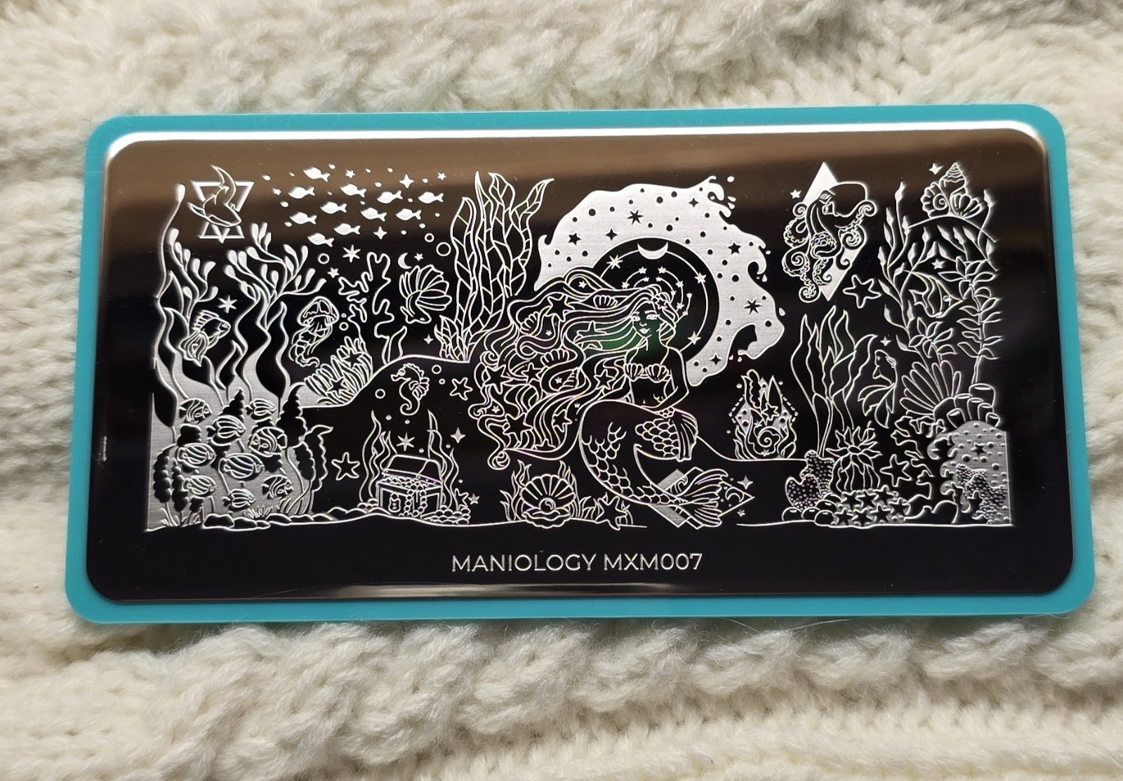 HTF Maniology MXM007 Nail Stamping Plate Mermaid Ocean Theme Sea Whale Shell