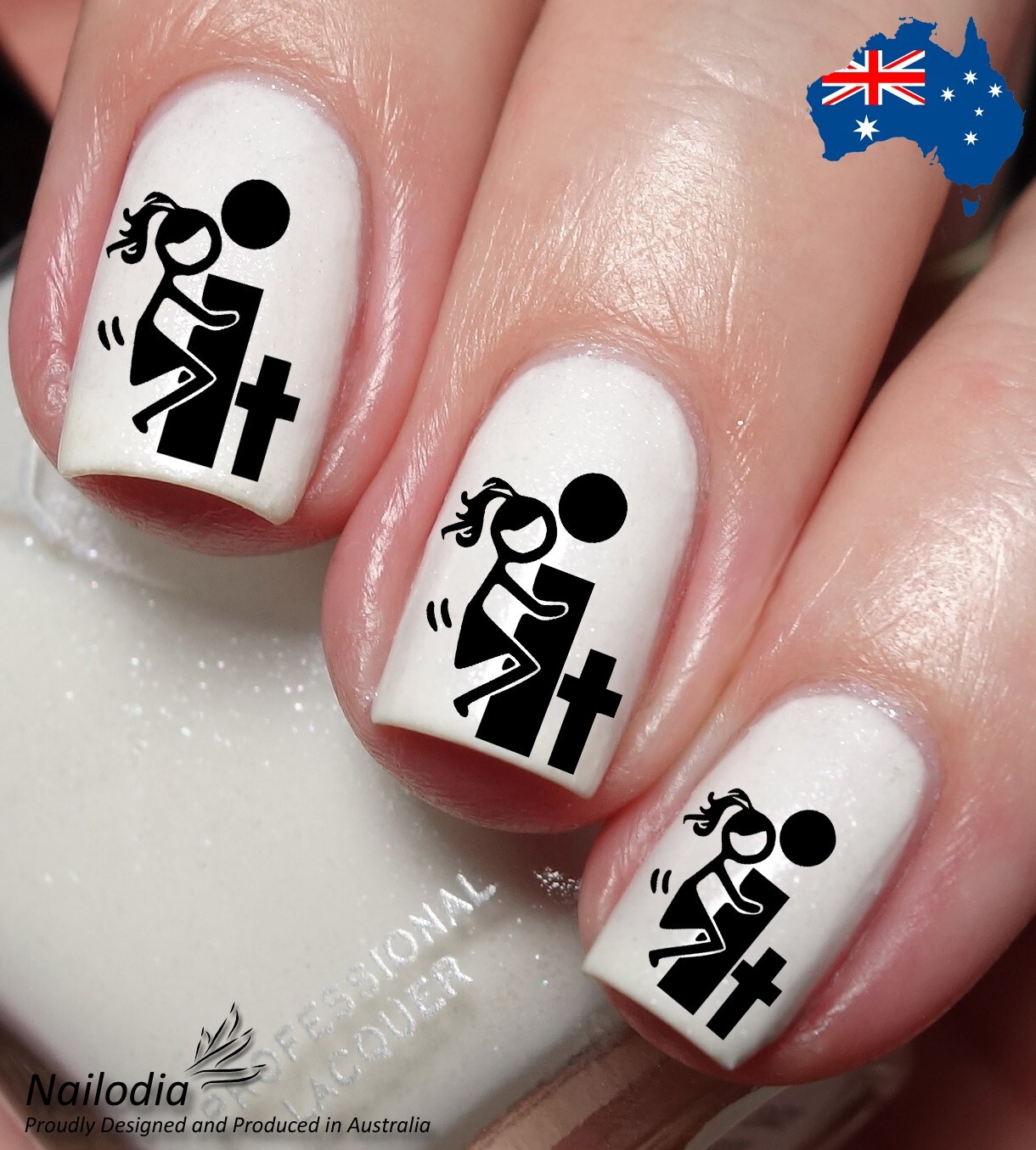 Middle Finger Nail Art Decal Sticker Water Transfer Slider