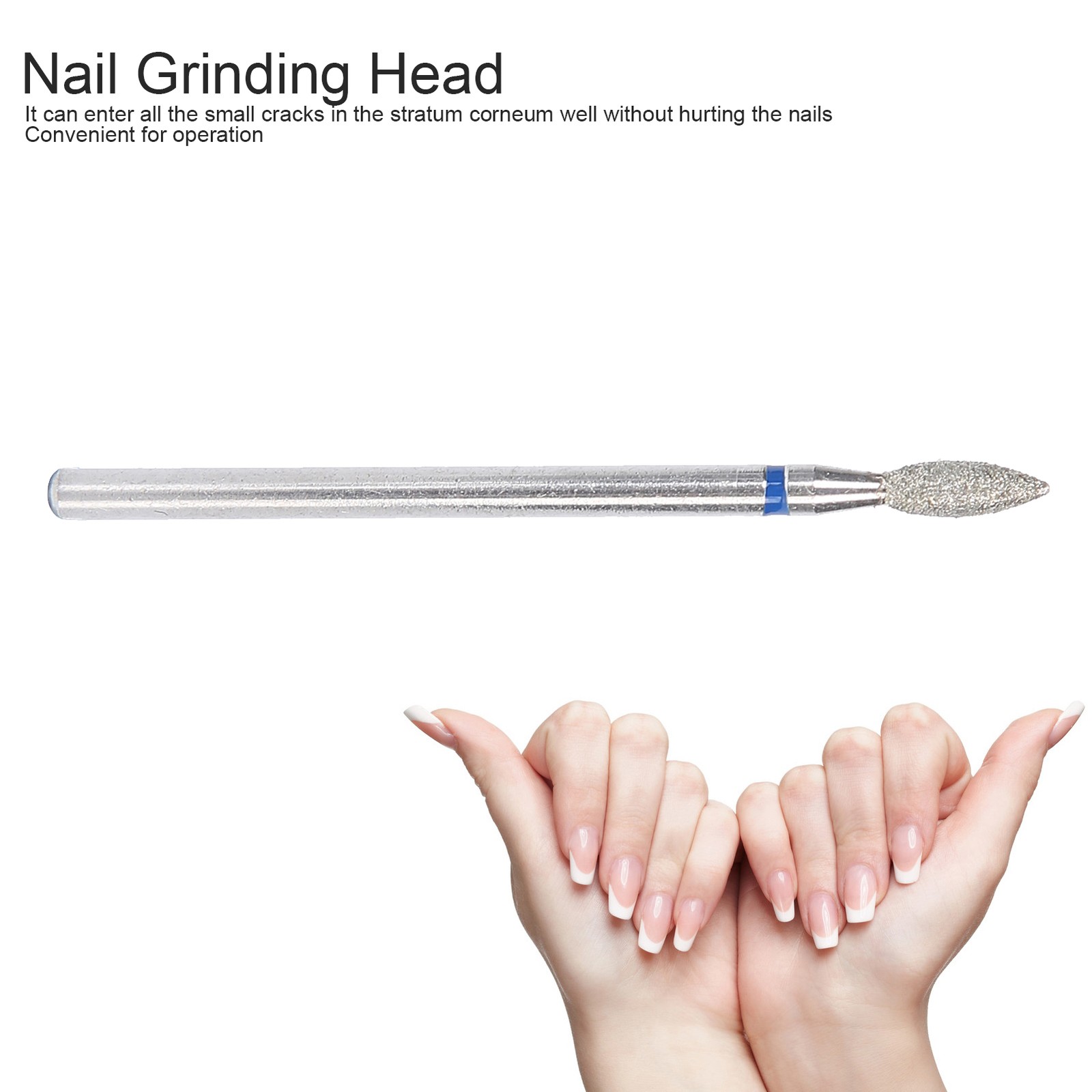 50pcs Nail Drill Bits Polishing Grind Head Manicure Tool (M-2.7mm)