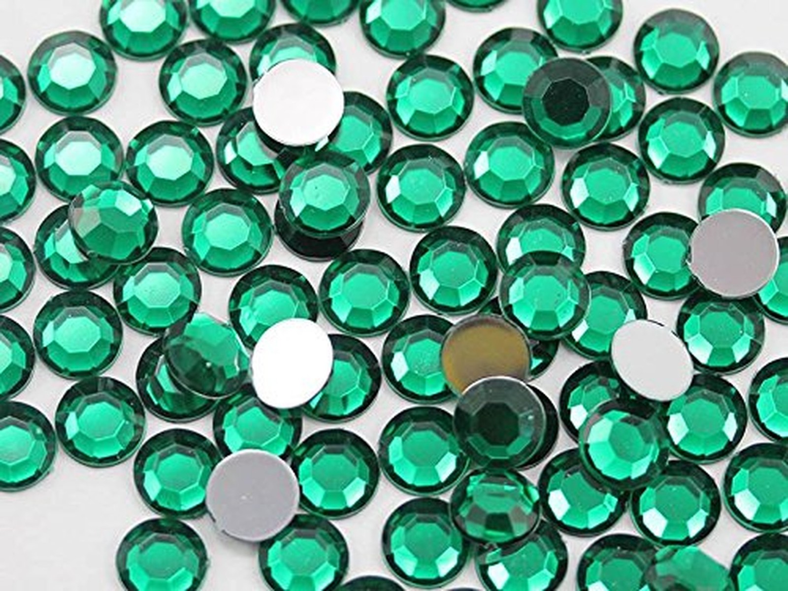 Stick On Craft Gems – Green Emerald Self Adhesive Acrylic Rhinestones, 6mm