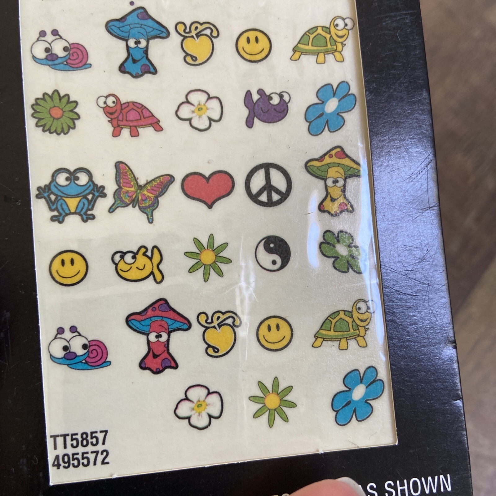 Vintage Nail Art Tattoos | Made In USA Boho Psychedelic 90’s Set Of 2 Packs