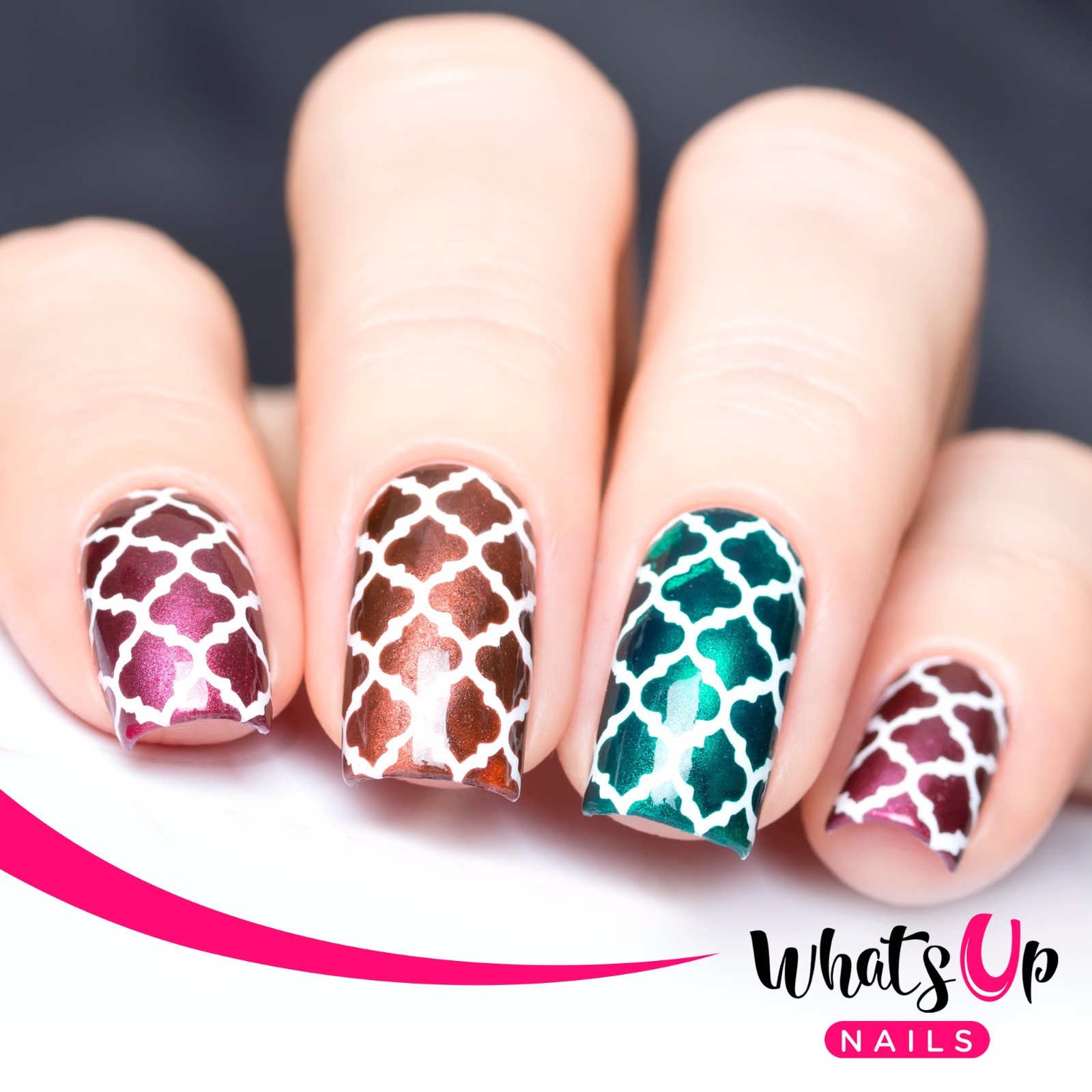 Moroccan stencils for nails, quatrefoil nail stickers, nail art, nail vinyls