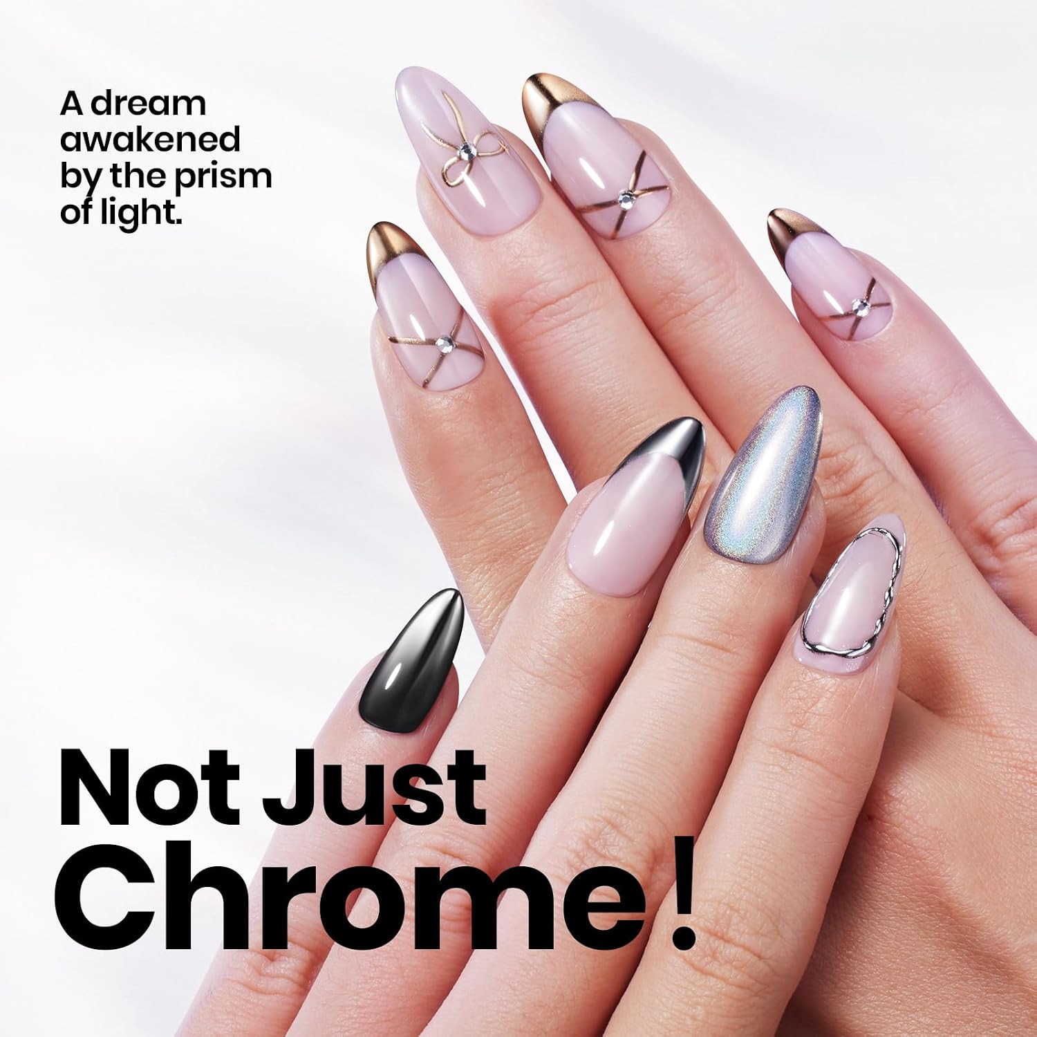 Chrome Nail Powder 6 Colors Mirror Gold Silver Effect Pearl White Crome Powder f