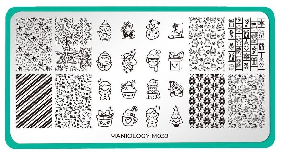 Maniology M039 OOP HTF Kawaii Christmas – Santa’s Helpers Nail Stamping Plate