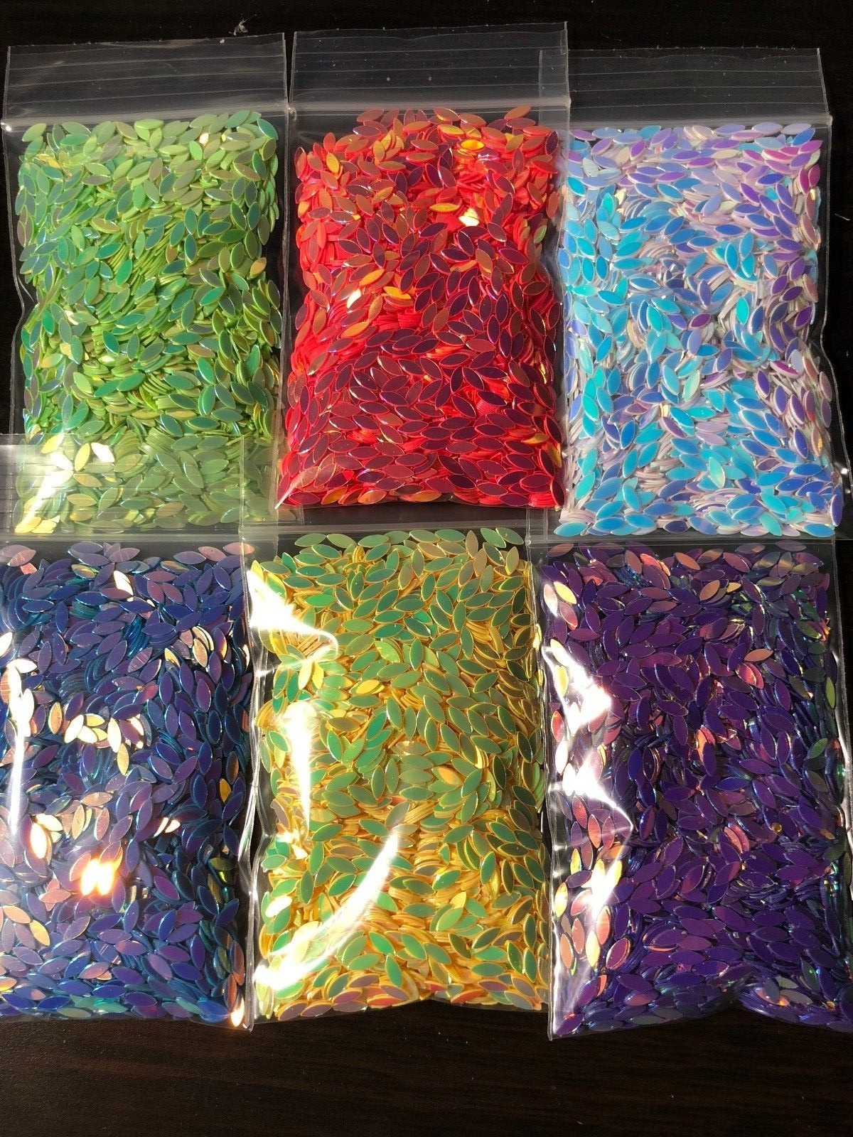 yellow purple blue green red Glitter Spangles Shape Nail Art Manicure Decor USA