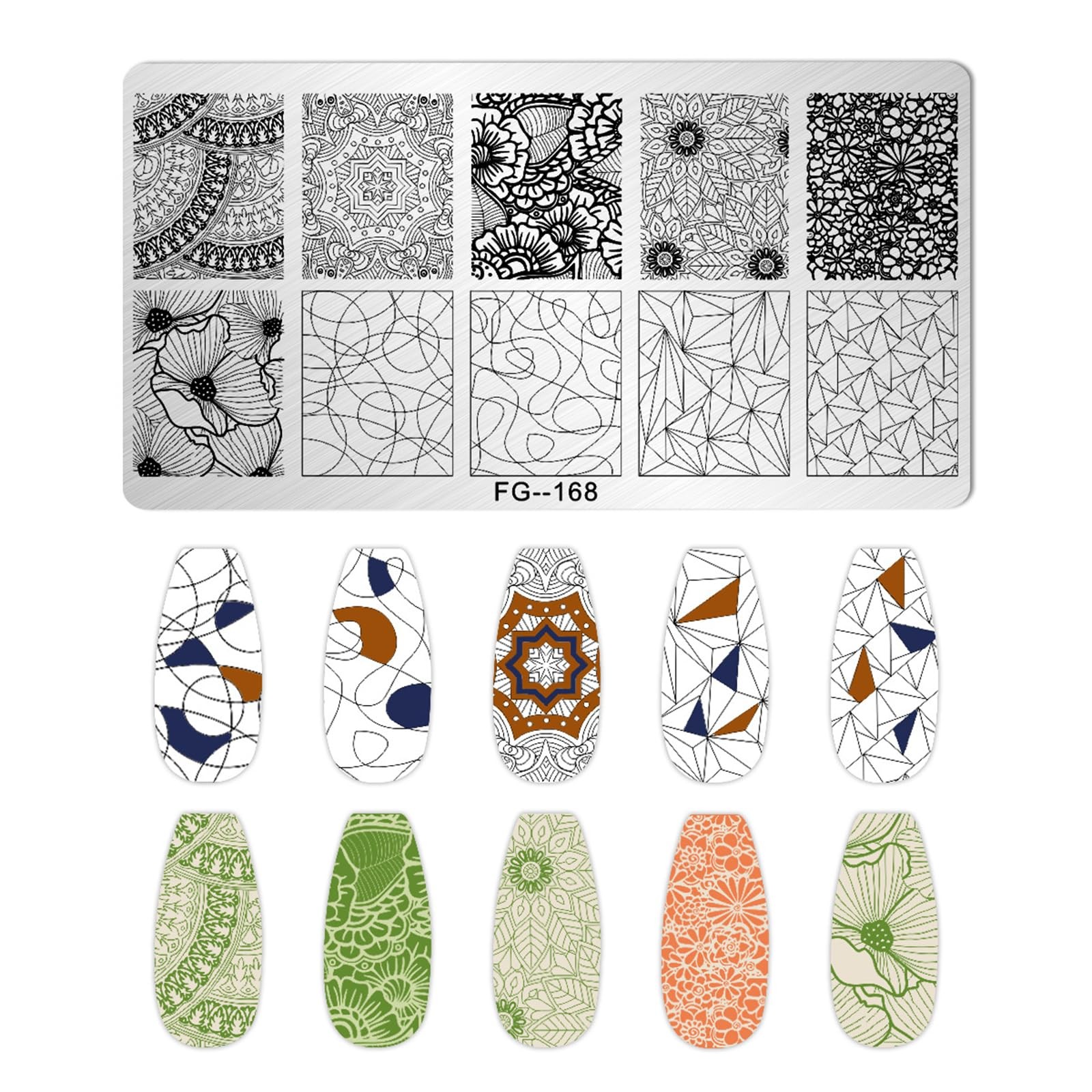 Nail Stamper Kit 7pcs Nail Stamping Plates Geometric Mandala Flower Nail Sten…