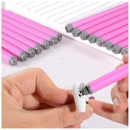 Flower Leaf Geometric Butterfly Patterns Nail 15 Pieces Nail Art Stamp Pen Set