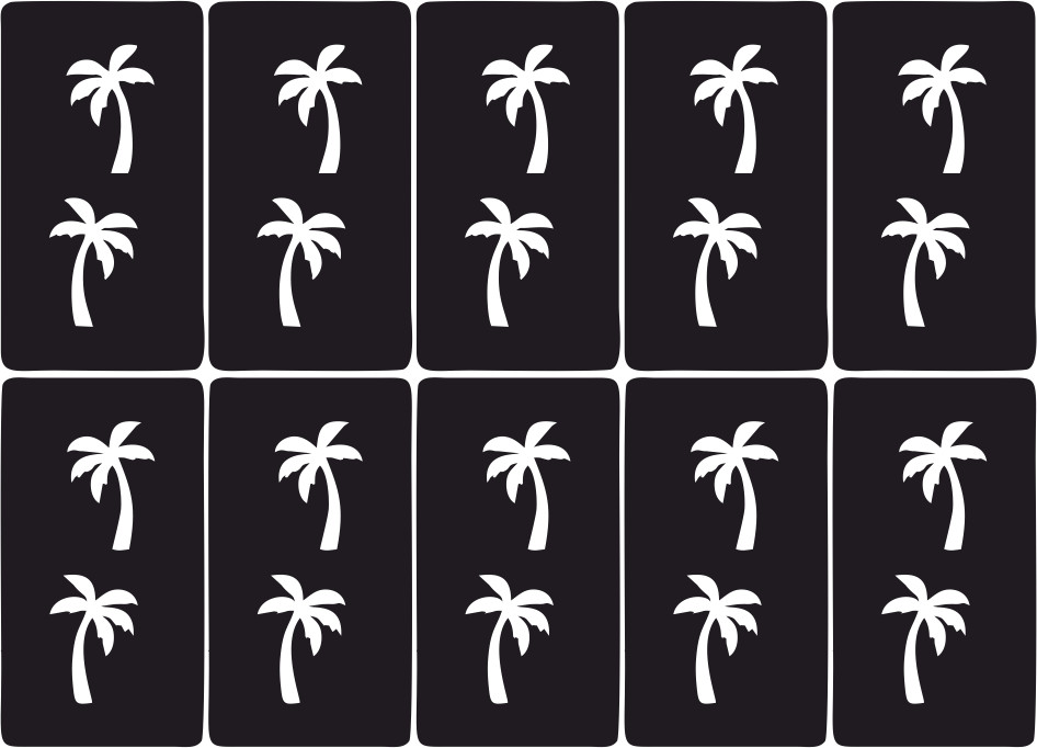 Palm Tree Nail Art Vinyls Decal Sticker Stencil Template Stamping DIY