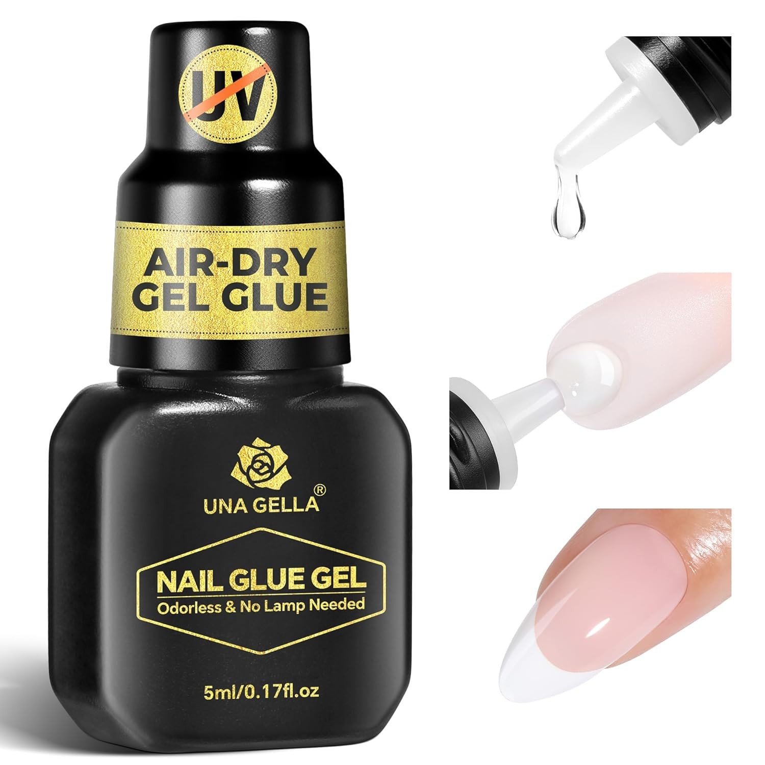 UNA GELLA 5ml Gel Nail Glue for Press-On Nails, Nail Tips & Acrylic – No UV