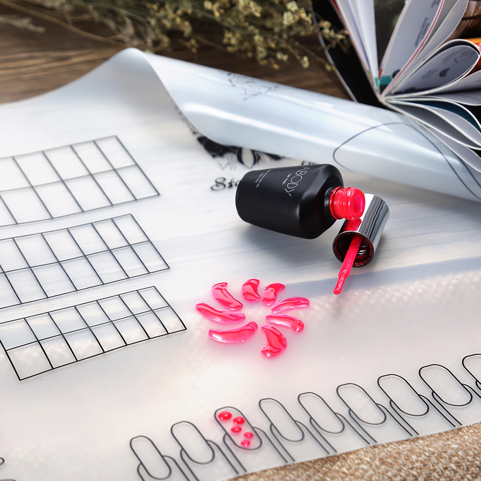 1-Nail Art Manicure Silicone Mat Foldable Washable Soft Table Cover Pad For BBLL