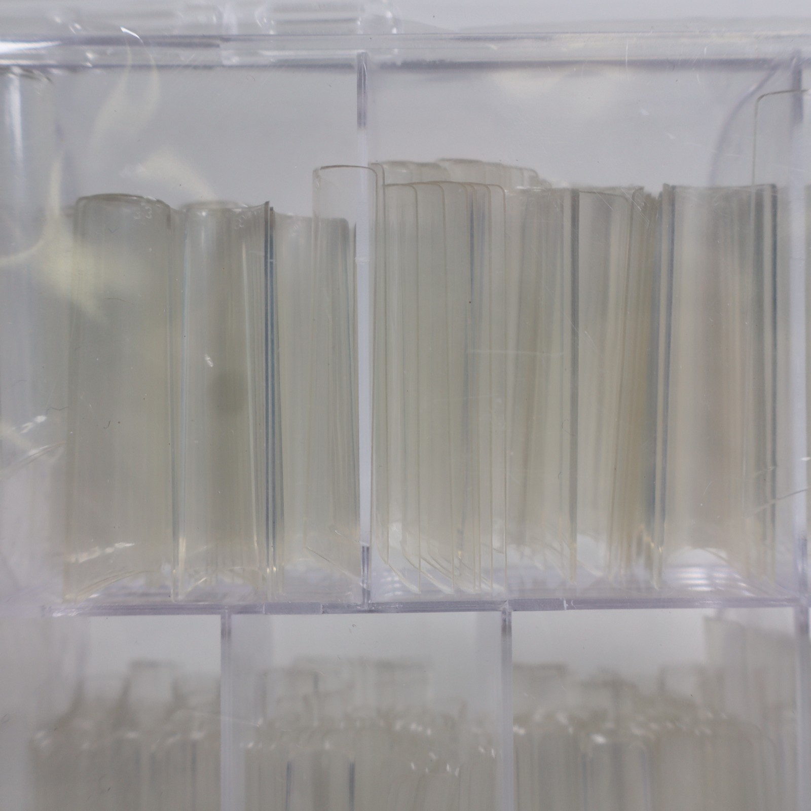 504-Piece Set of XXL Clear Square Nail Tips for Acrylic Nails 10 Sizes