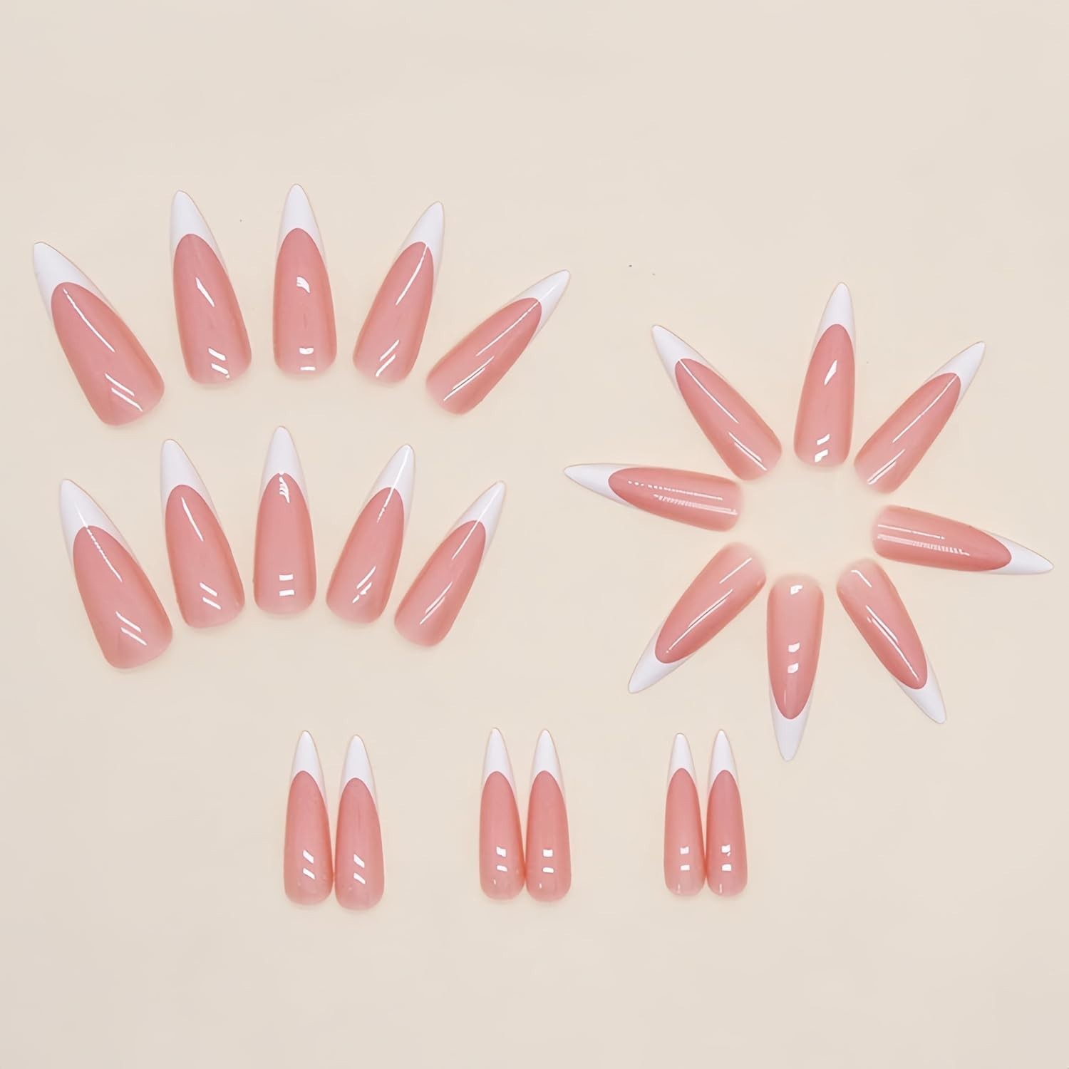 High-Quality 24pcs Nude Pink French Tip Press On Nails – Quick Application