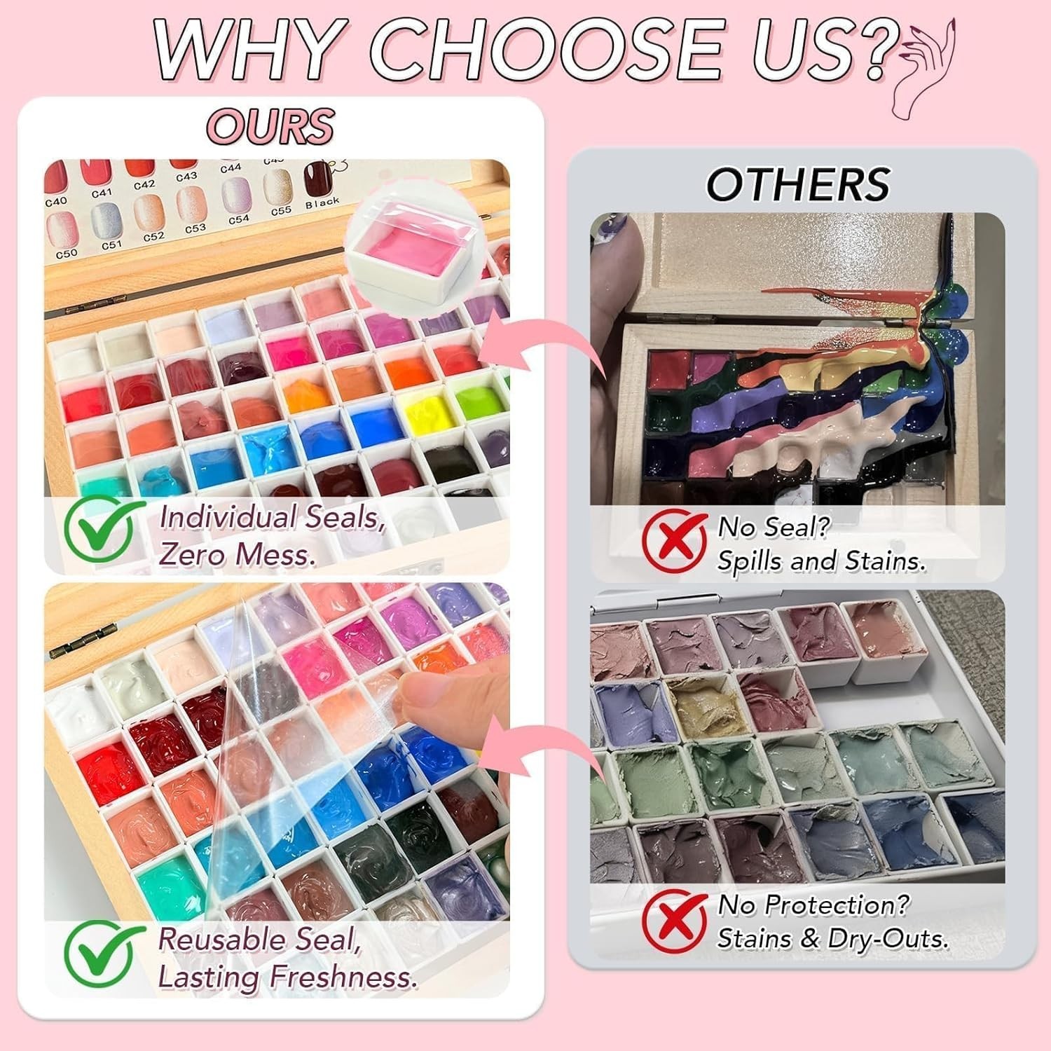 57-Color Sponge Nail Gel Kit – No Wipe Ombre Paint