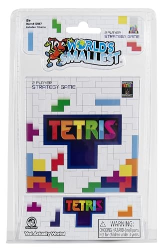World’s Smallest Tetris Board Game | Strategic Puzzle | Miniature, Multi