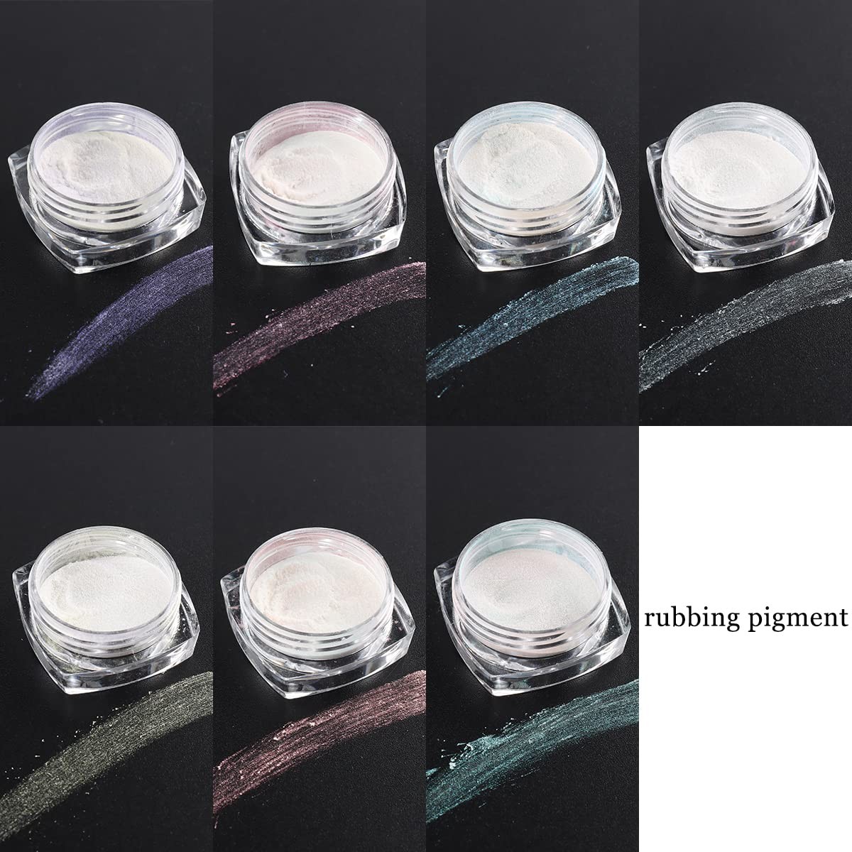 Pearl Chrome Nail Powder Set – 7 Colors Aurora Mermaid Effect B01-07