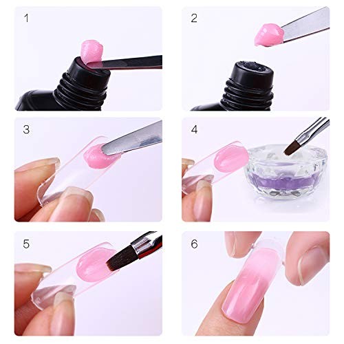 240PCS Dual Forms Nail Mold for Poly gel UV Gel 1 Count (Pack of 240), Clear