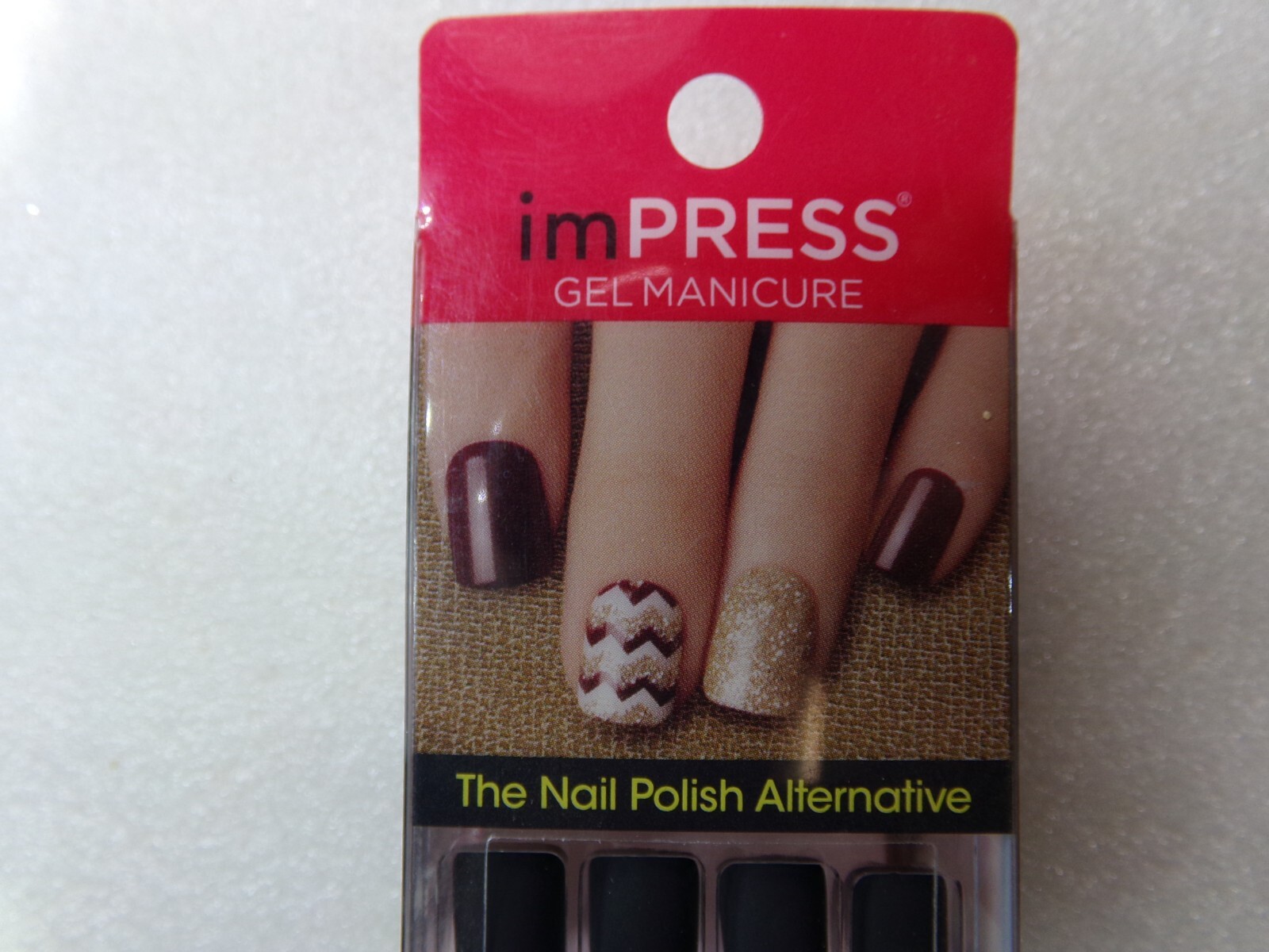 IMPRESS Color NAILS PRESS ON SHORT – Matte Black with Gold Leopard Accents