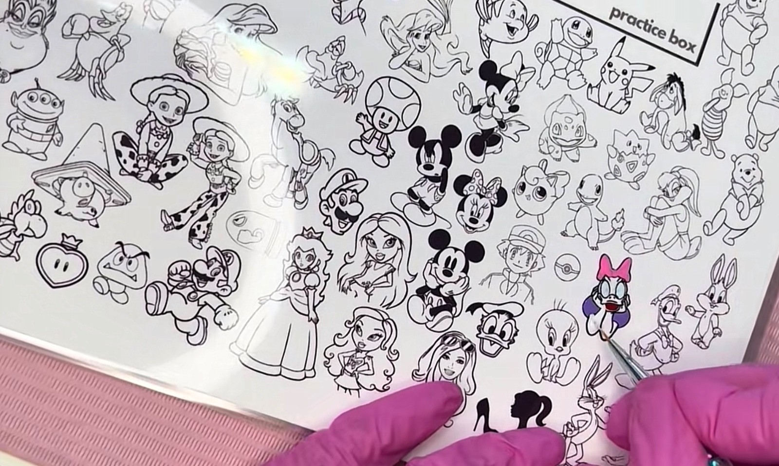 Reusable Nail art workbook practice stencil sticker maker nail design template