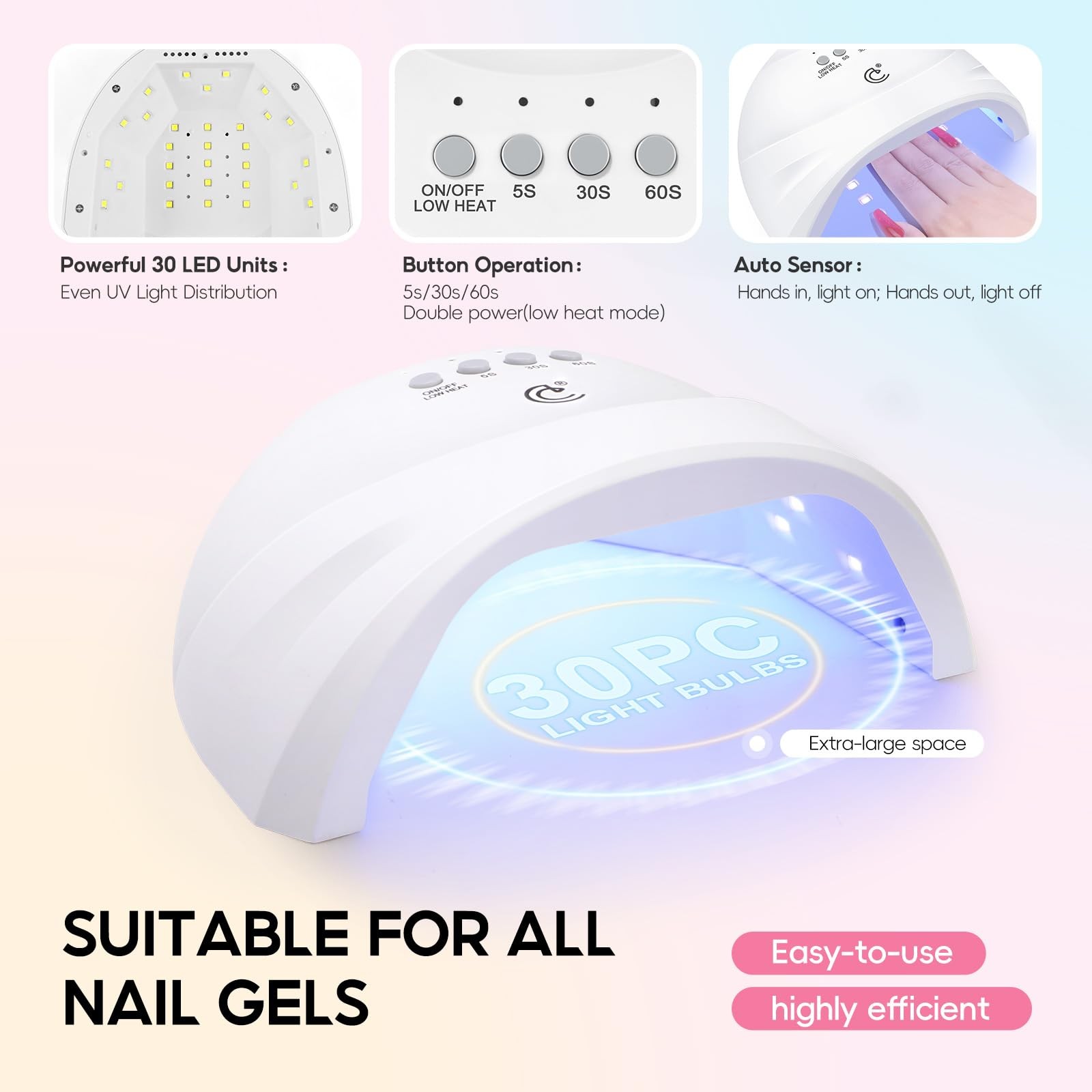 COSCELIA Acrylic Nail Kit Gel Polish Powder Drill UV Light 24 Colors