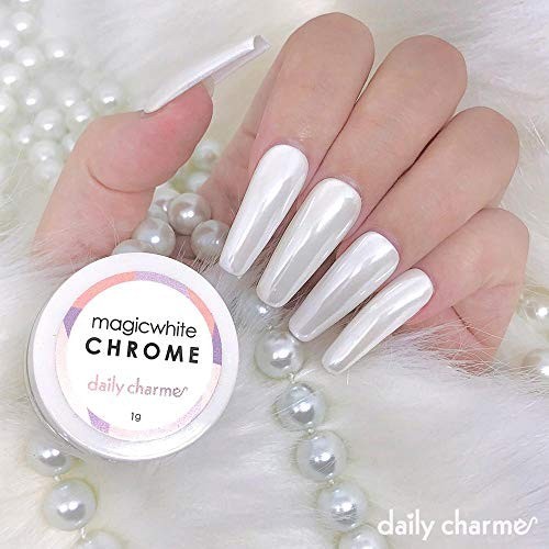 Magic White Nail Chrome Powder 1g – Pearlescent Glazed Donut Nail Art DIY Decor