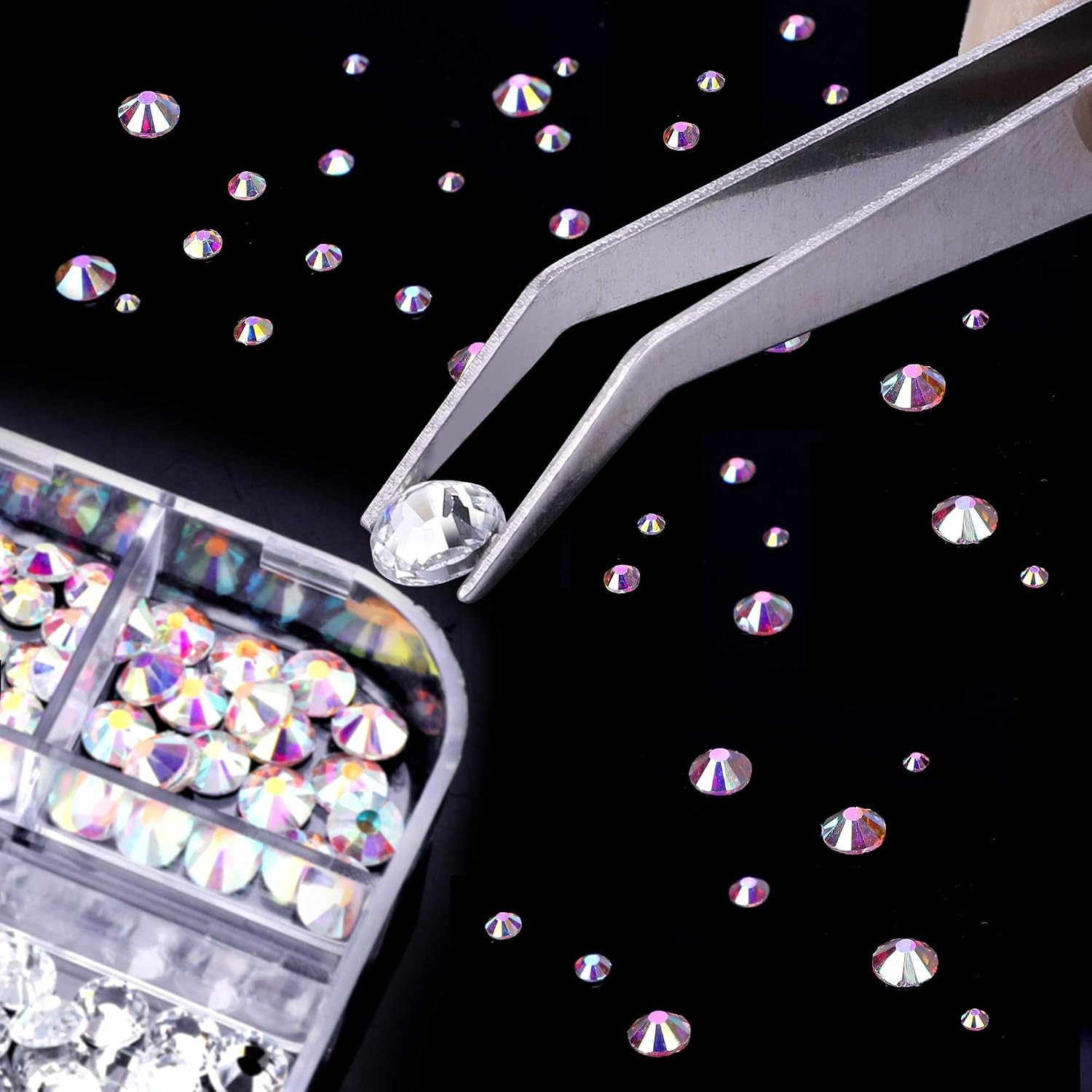 3000 PCS Rhinestones for Craft, PHOGARY AB Rhinestones Flat Back (Small Size 1.5