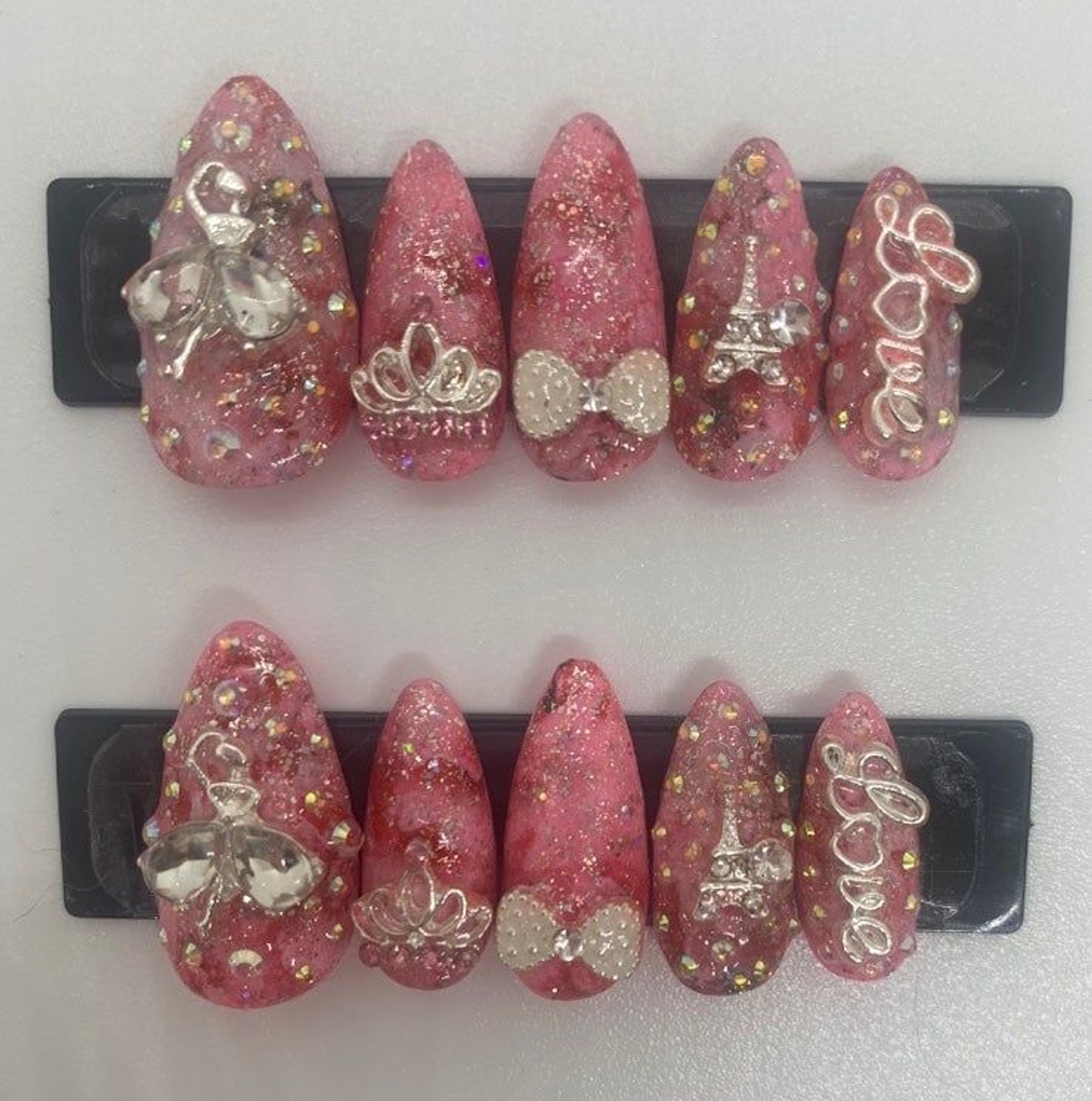 Love Pink Ballerina Almond Press On Nails