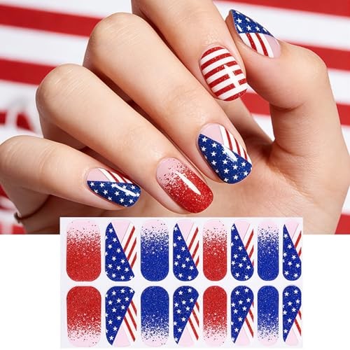 Independence Day Gel Nail Strips – 4 Sheets – 3D American Style 6