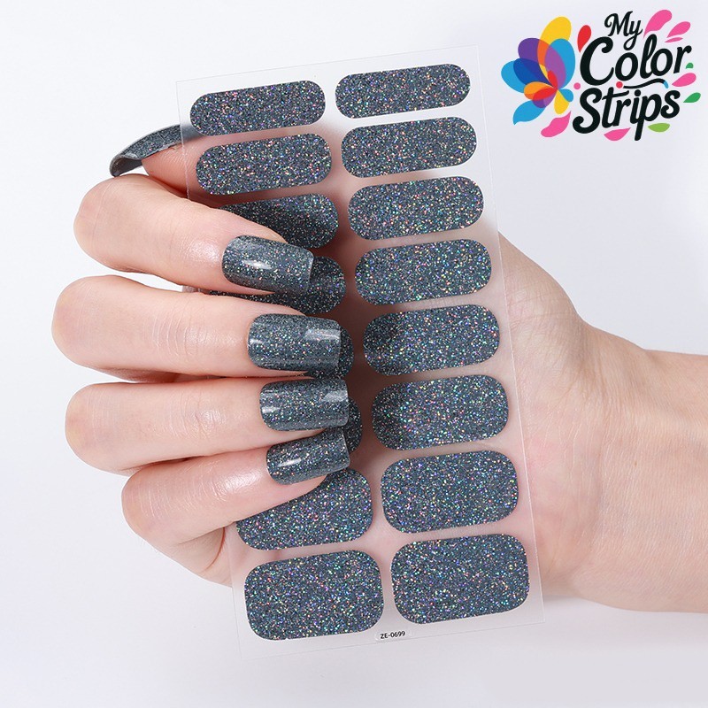 Glitter Nail Wraps Full Size Sticker Nail Polish Art Self-Stick Decor