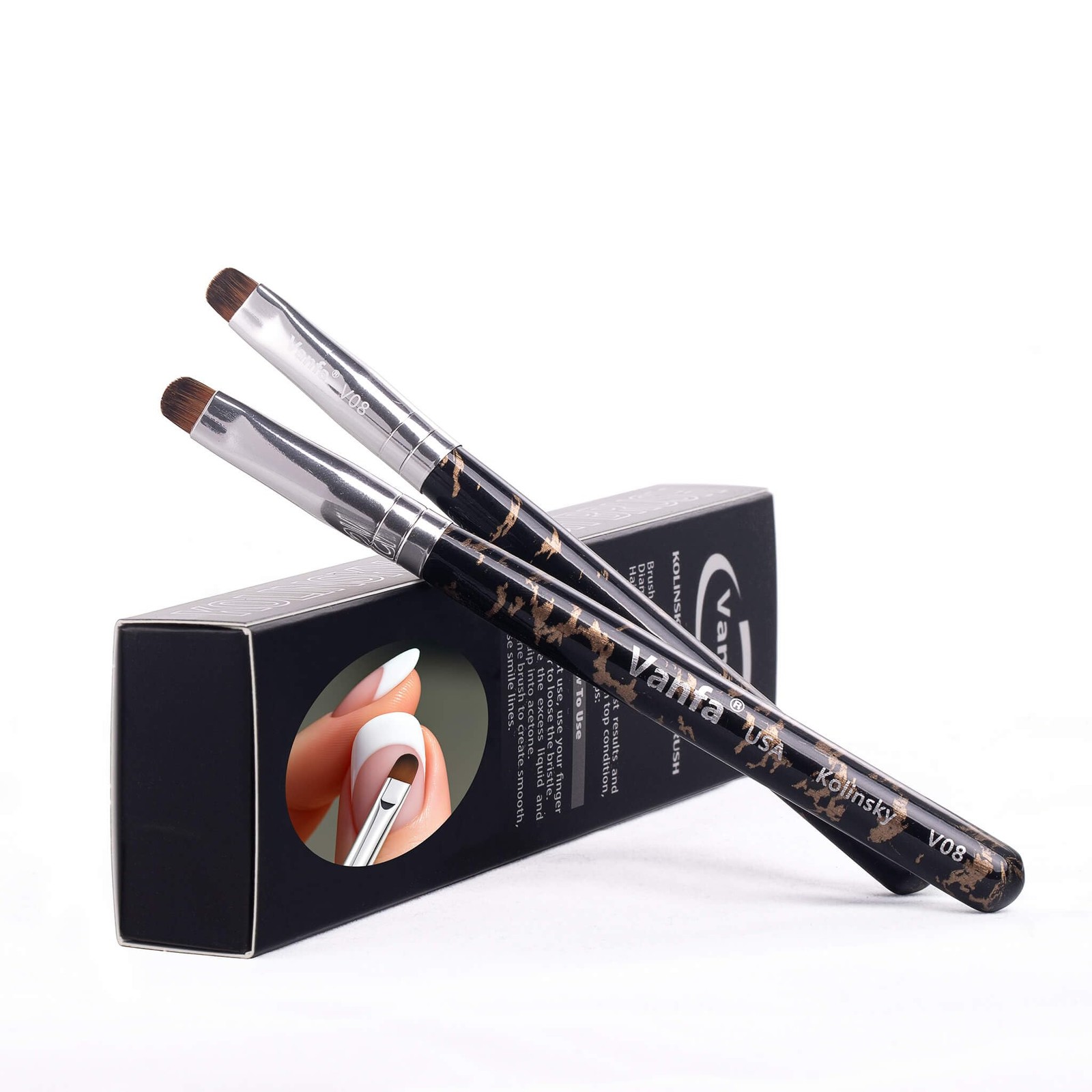 French Brush for Nails, Nail Brush, Clean up brush, Nail Art Brush (V08 – Pac…