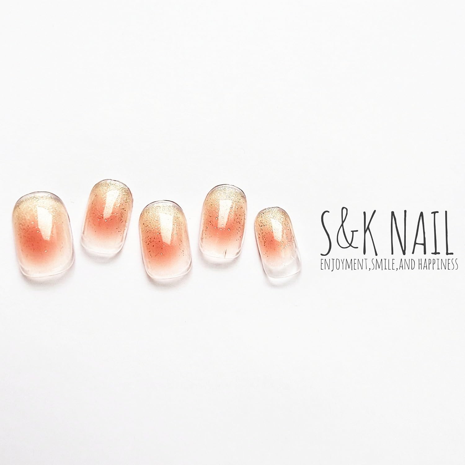 Nail Stickers Peach Design Gel-Style No-Harden 20pcs Japan