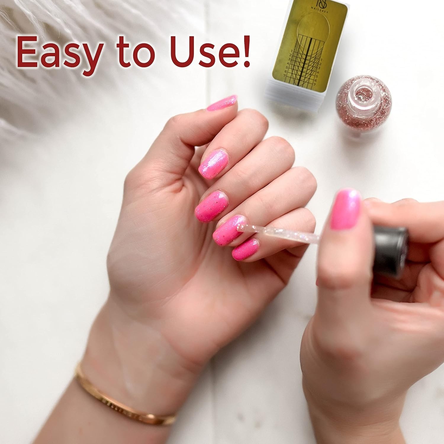 100 Pcs Glossy Gel Builder Nail Forms – Easy Self-Adhesive Solutions for All
