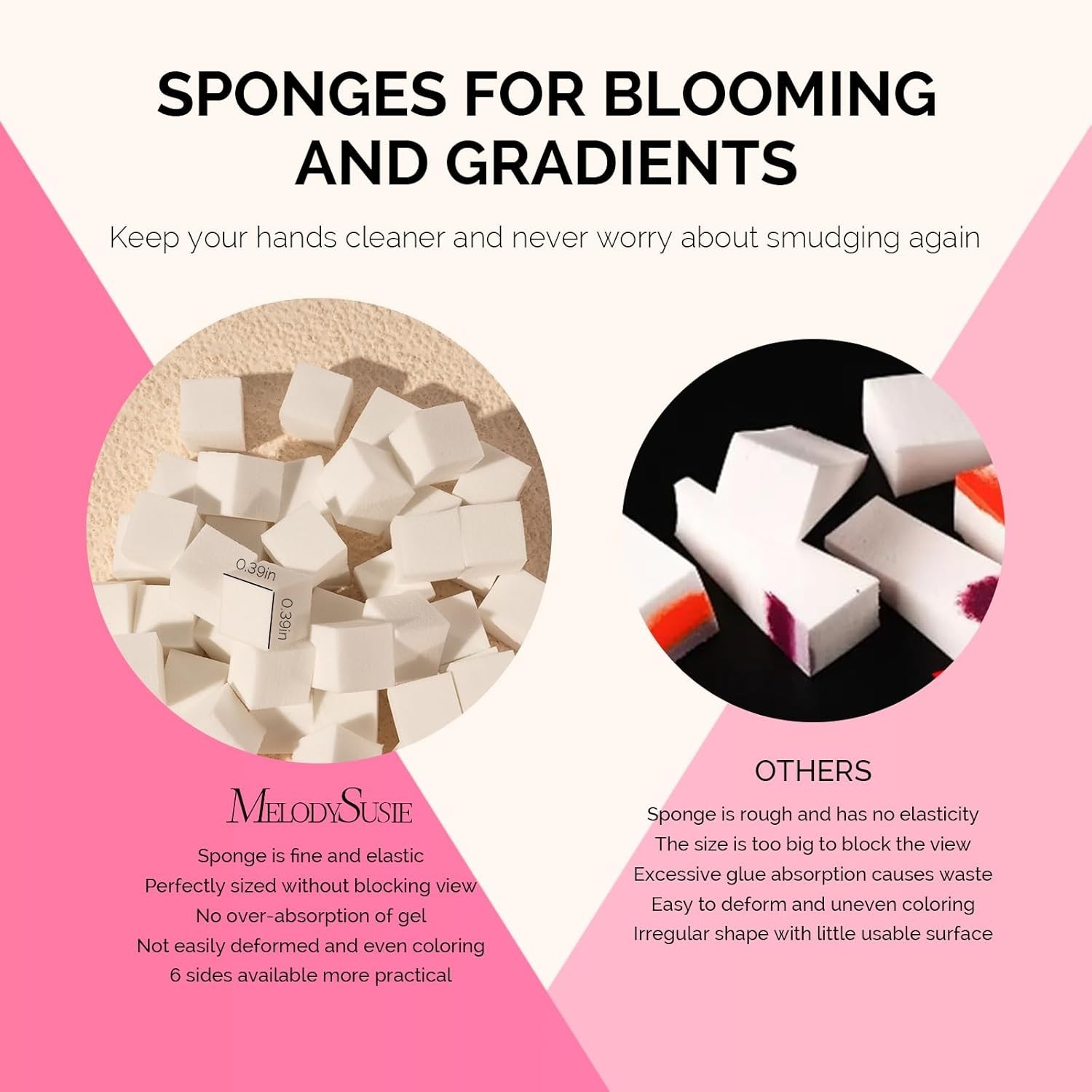 Professional Nail Art Sponges Set – 100PCS for Gradient and Blooming Designs